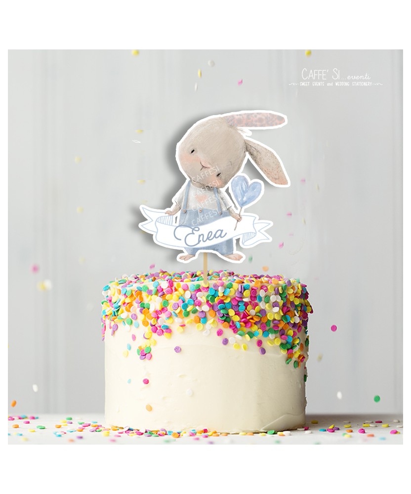 Argento Amosfun Torta di Coniglio Toppers Cupcake Glitter per la Festa di Compleanno di Pasqua Baby Shower 4 Pezzi 